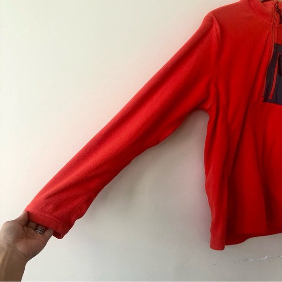 North Face Men’s Small Orange Quarter Zip Fleece Pullover - Picture 6 of 7